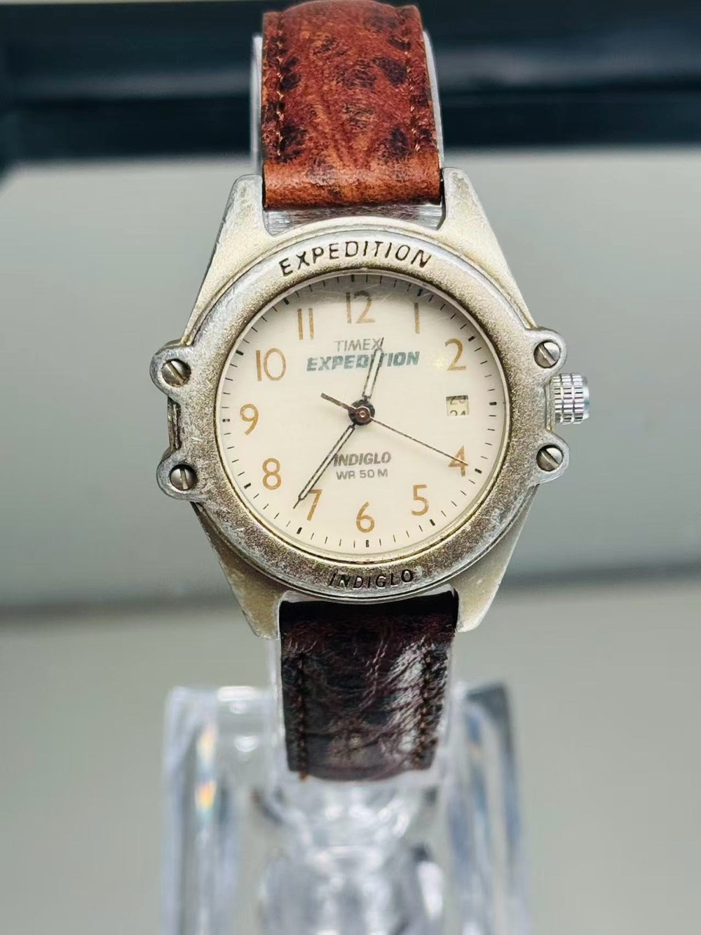 Vintage Timex Expedition Indiglo WR50M Quartz Date Women Watch New Battery Runs